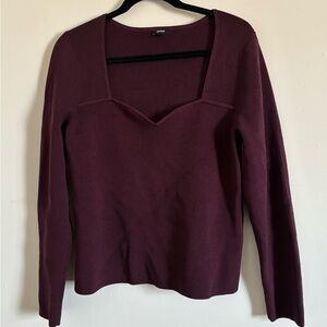 Express Deep Burgundy Long Sleeve Top